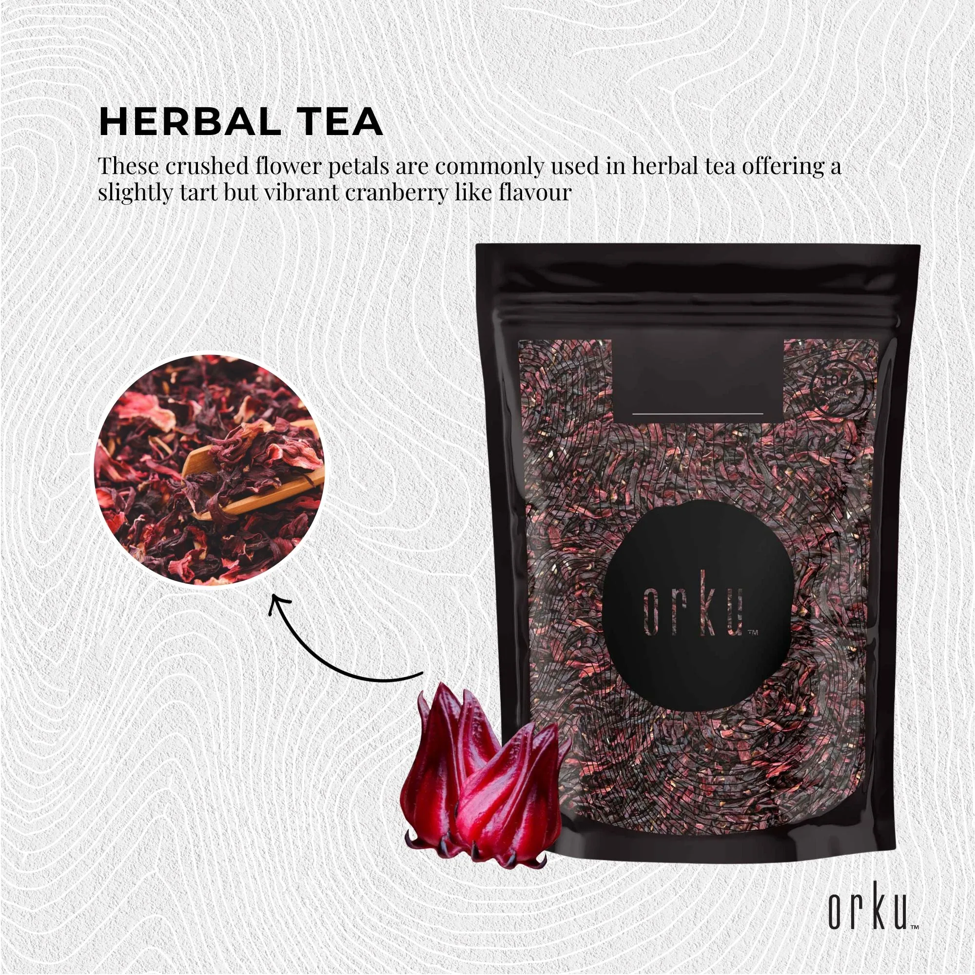 25g Organic Hibiscus Rosella Flower Crushed | Dried Herbal Tea Supplement | Caffeine-Free
