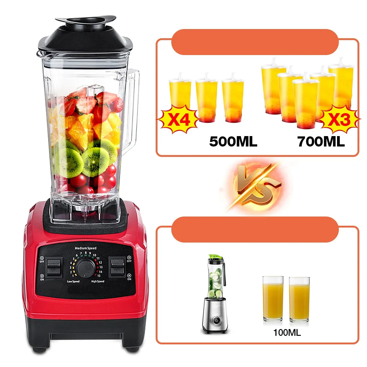 3500W Food Processor Blender Fully Automatic Blender 2L Electric Multifunction Heating Juicer Fruit Ice Crusher Machine blender