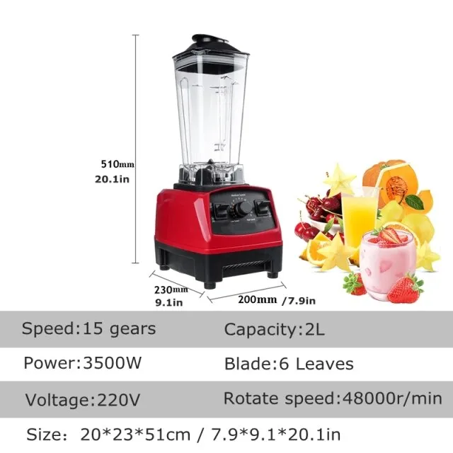 3500W Food Processor Blender Fully Automatic Blender 2L Electric Multifunction Heating Juicer Fruit Ice Crusher Machine blender