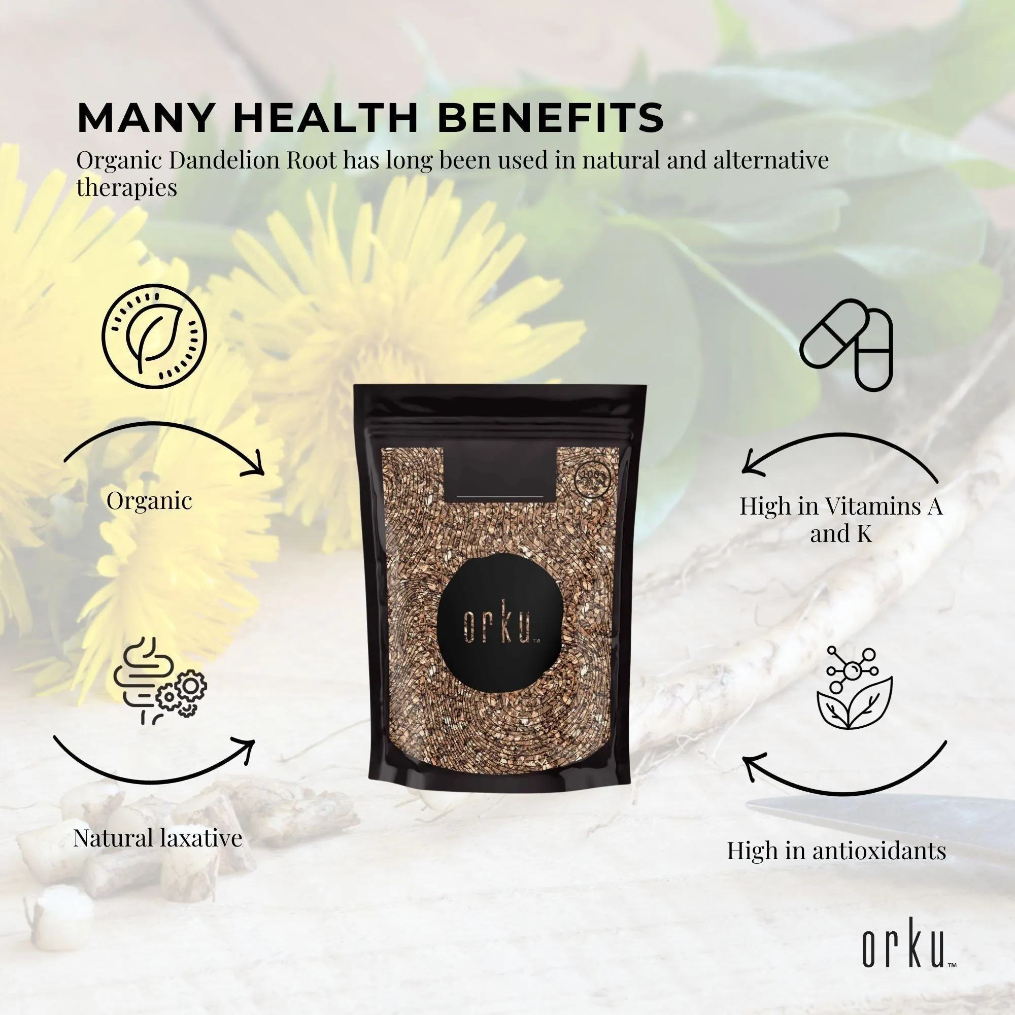 400g Organic Dandelion Root | Dried Raw Herbal Tea Supplement | Natural Detox Support
