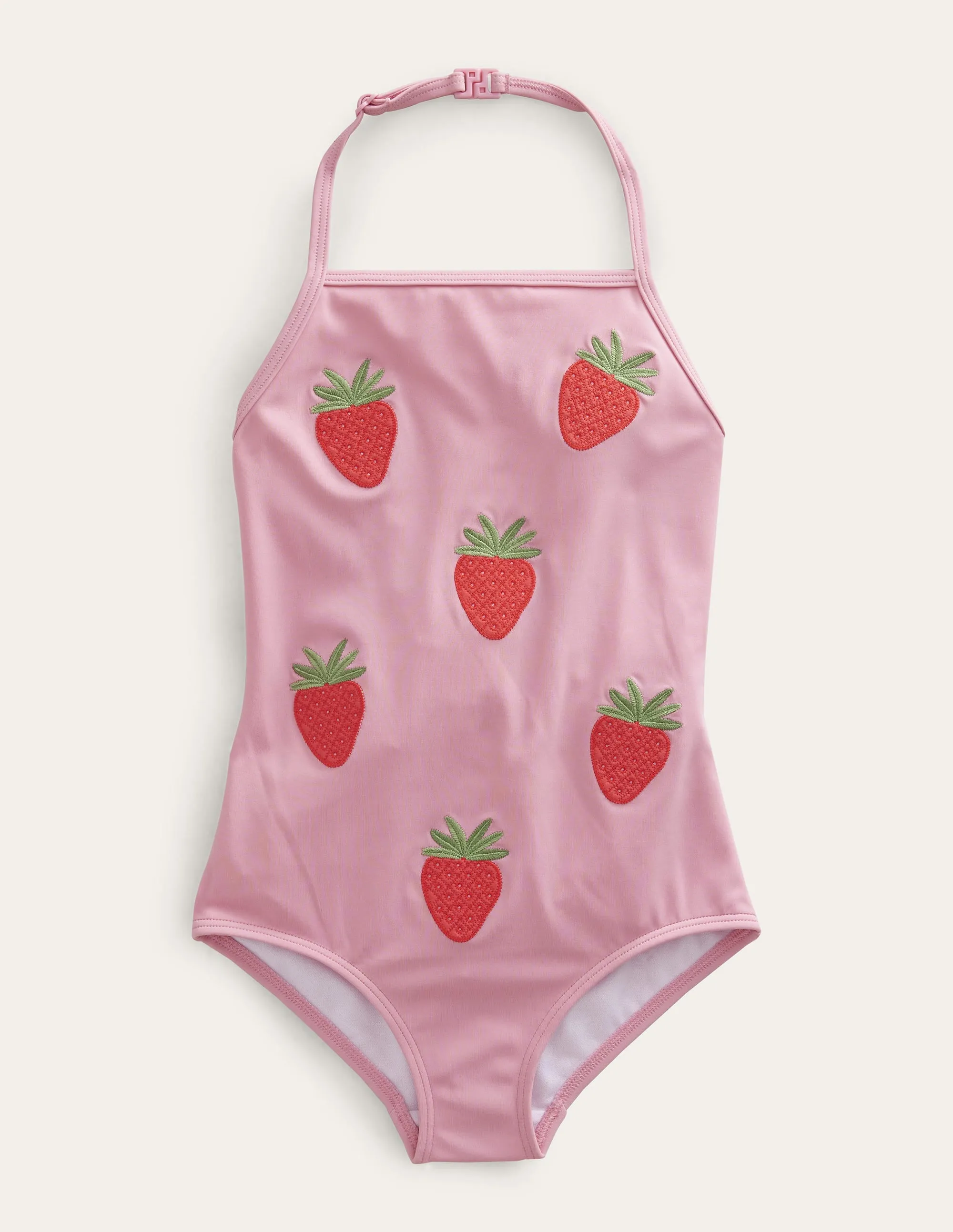 Appliqué Fruit Swimsuit-Pink Lemonade