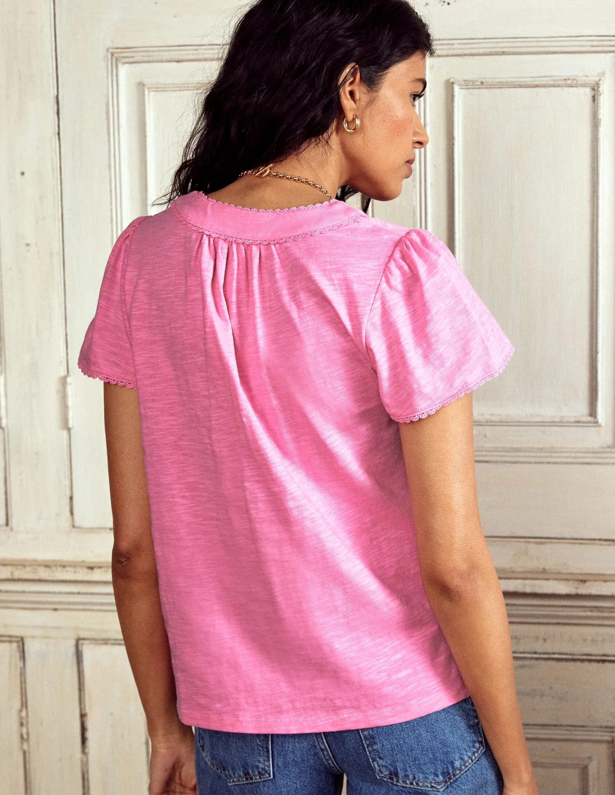 Ava Short Sleeve Top-Pink Lemonade