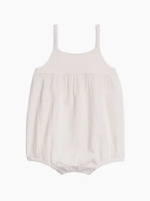 Caspia Seersucker Bubble Romper - Coconut