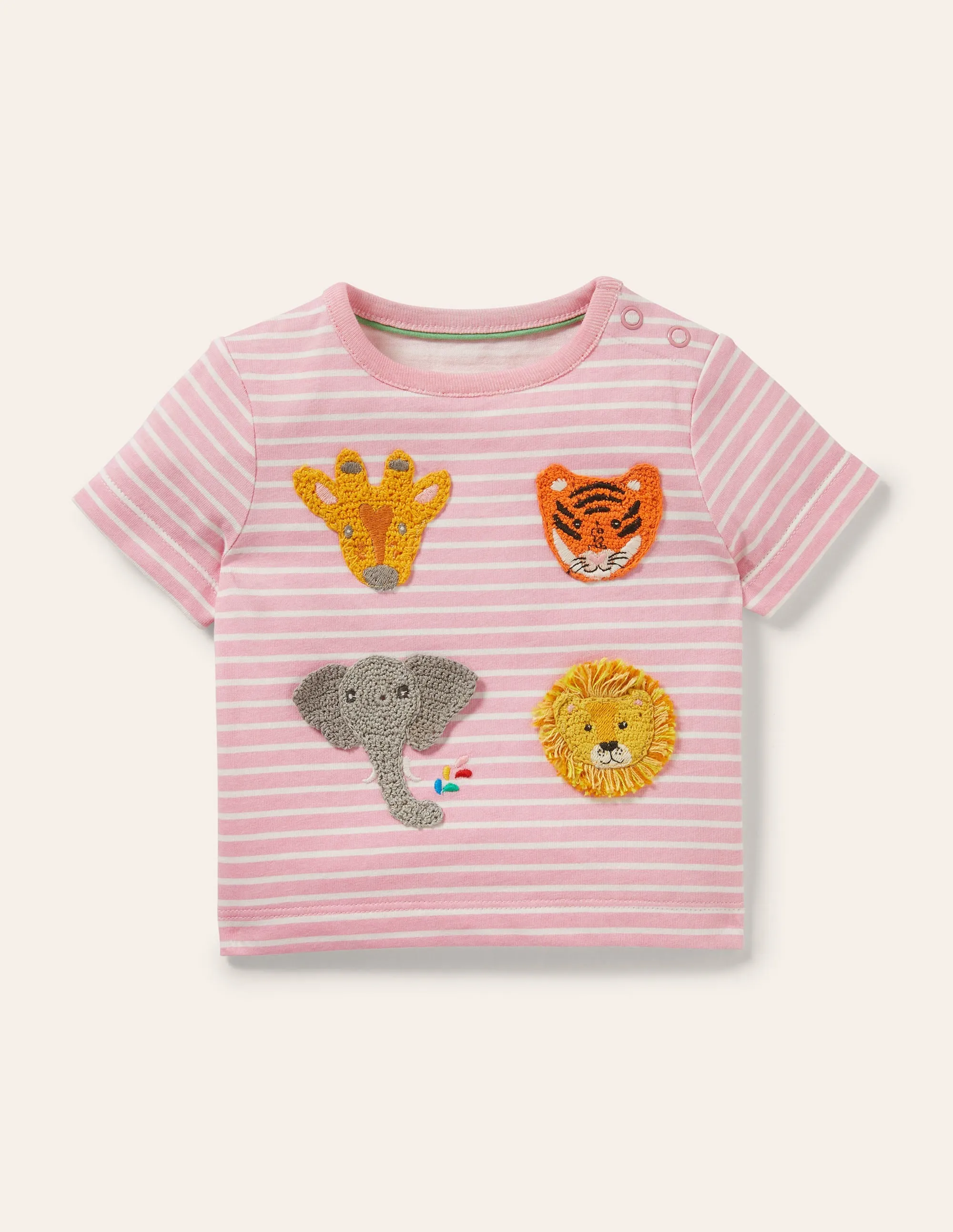 Crochet T-shirt-Pink Lemonade/Ivory Jungle