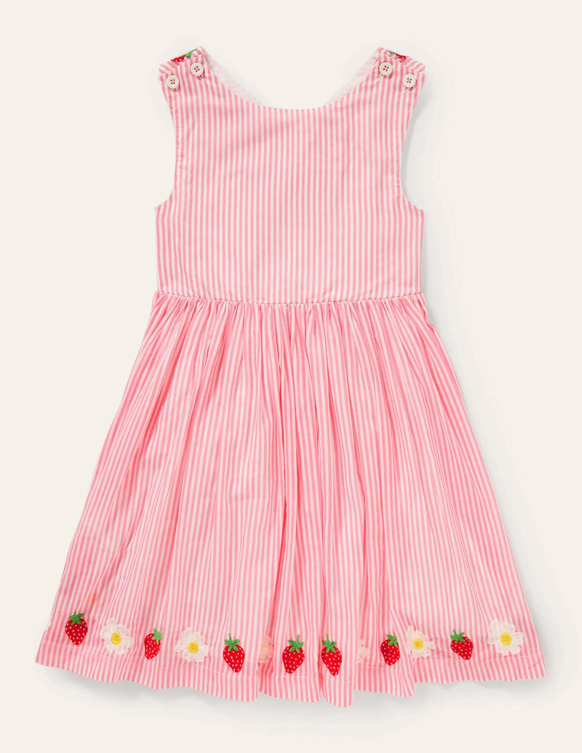 Cross-back Dress-Pink Lemonade/ Ivory