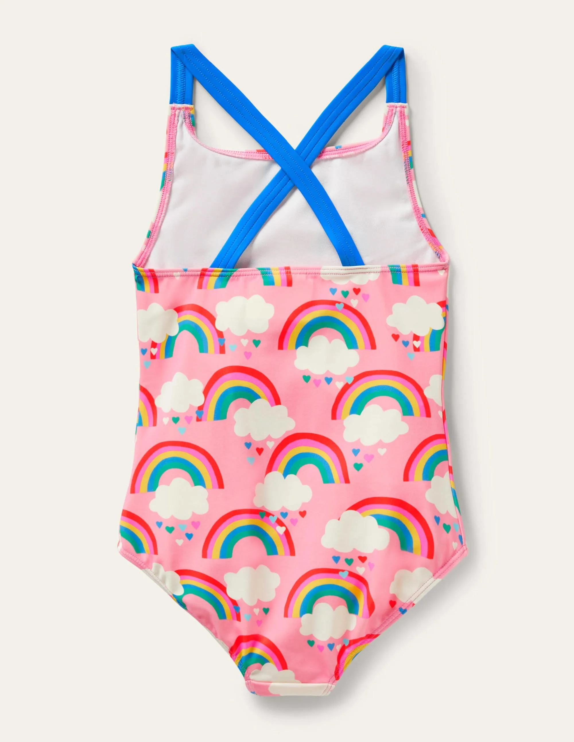 Cross-back Printed Swimsuit-Pink Lemonade Rainbows