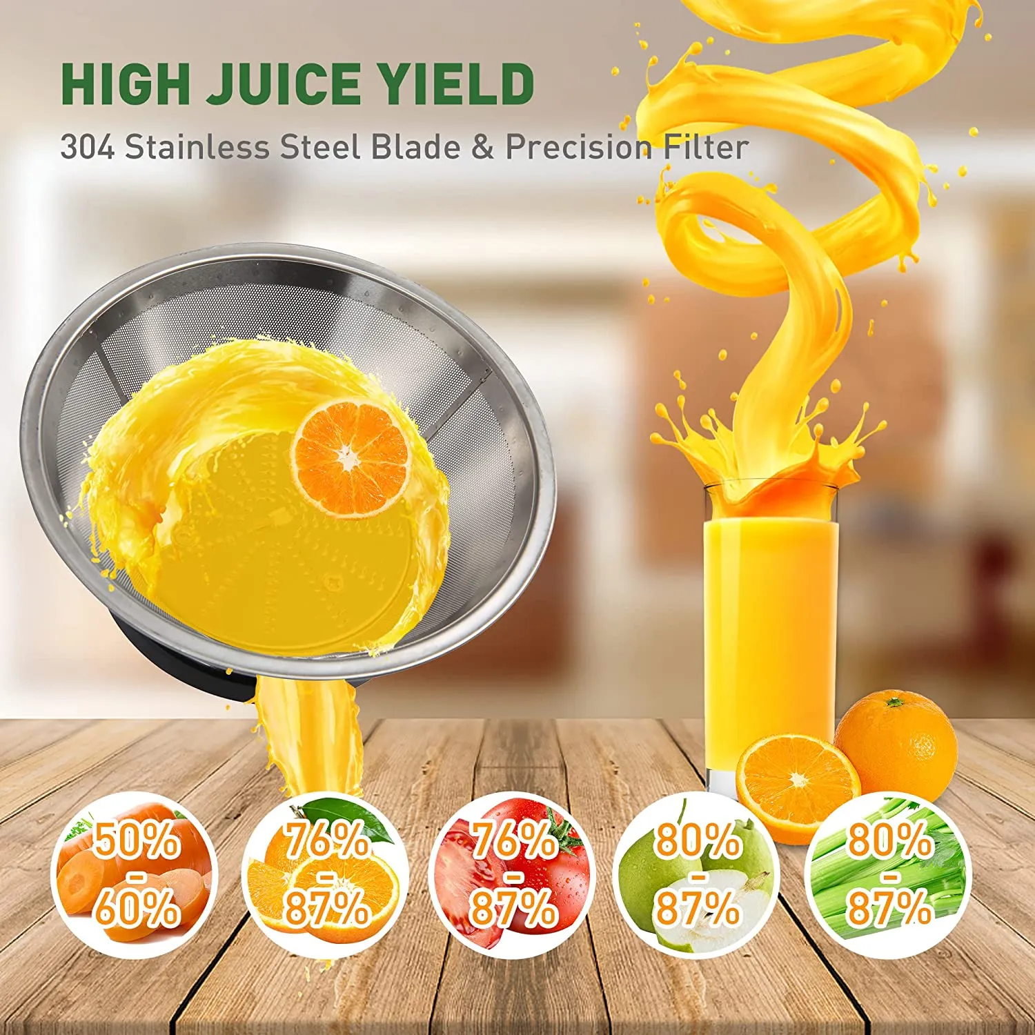 E-Macht 450W Machine Centrifugal Juicer Extractor for Wide Chute with 2 Speed Modes, BPA Free