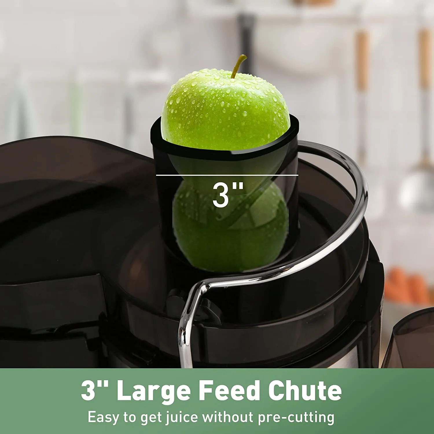 E-Macht 450W Machine Centrifugal Juicer Extractor for Wide Chute with 2 Speed Modes, BPA Free