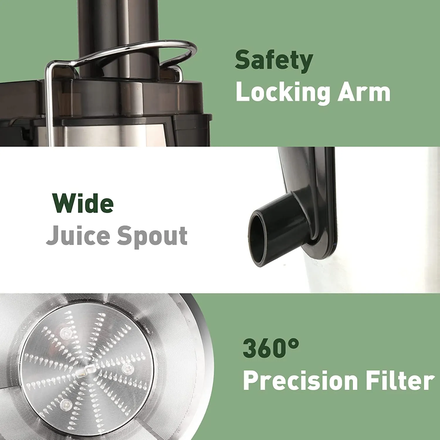 E-Macht 450W Machine Centrifugal Juicer Extractor for Wide Chute with 2 Speed Modes, BPA Free