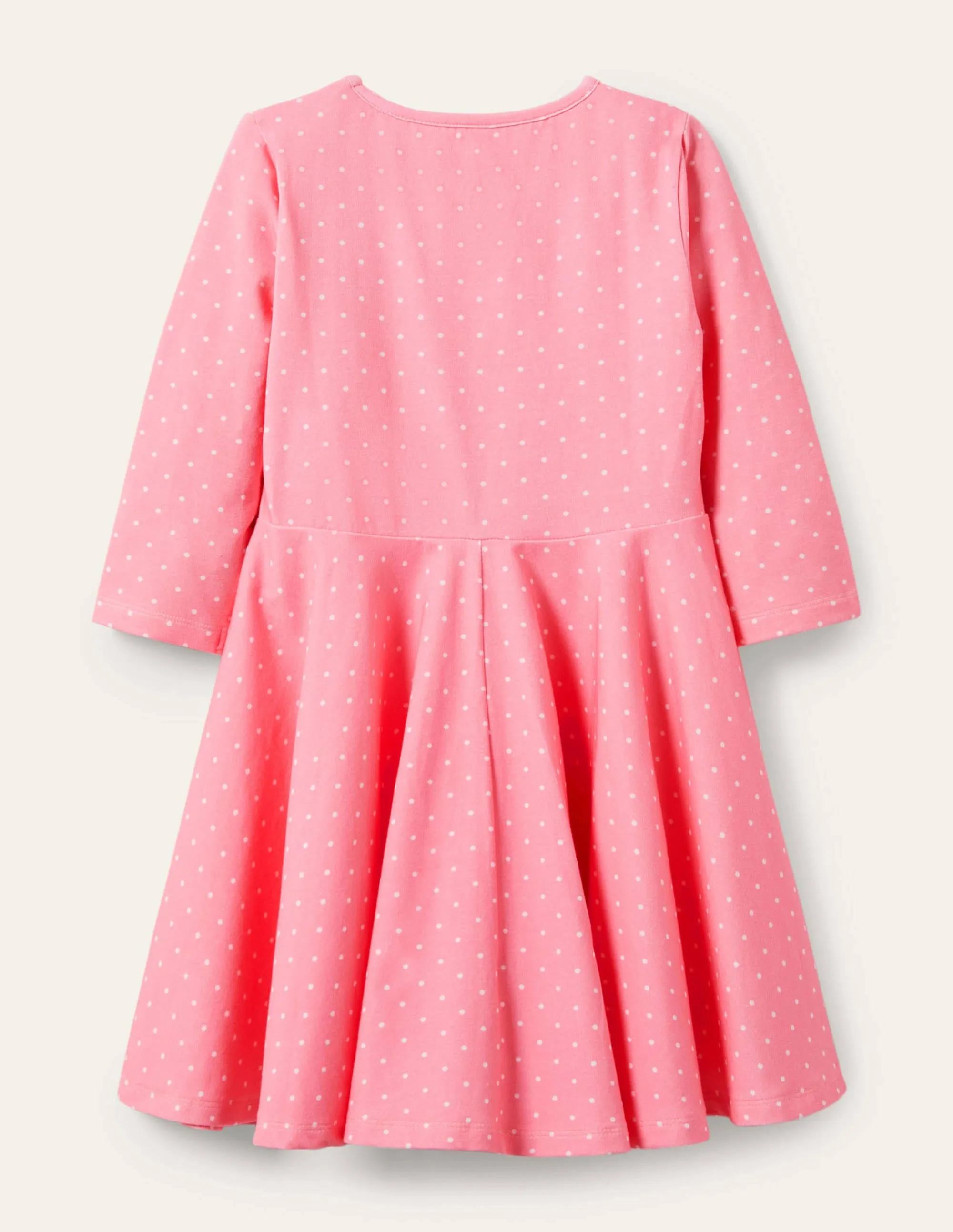 Flutter Detail Twirly Dress-Pink Lemonade Spot