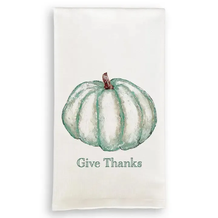 Green Pumpkin Tea Towel