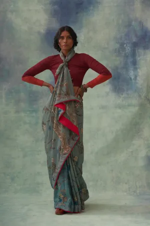 Kaumudi' Kalamkari Pure Kanjivaram Silk Saree