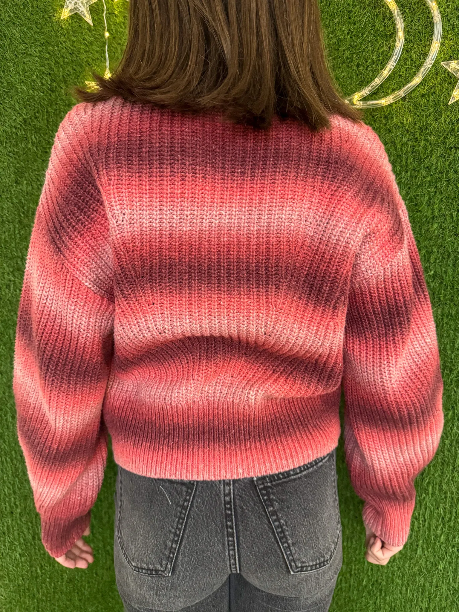 Love Who You Are Button Up V-Neck Sweater XS