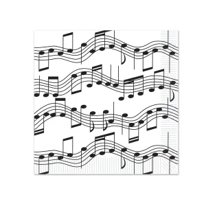 Musical Notes Beverage Napkins 25cm 16pk