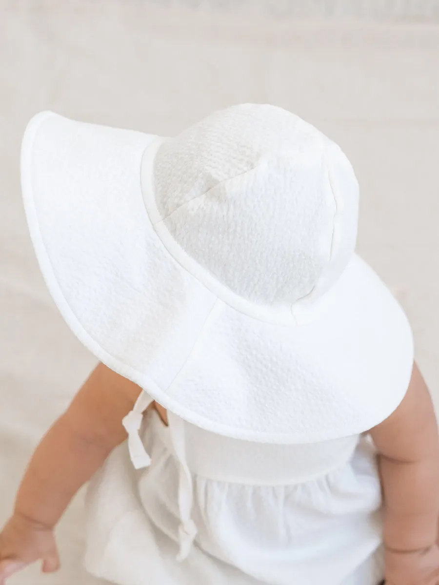 Seersucker Sun Hat - Coconut