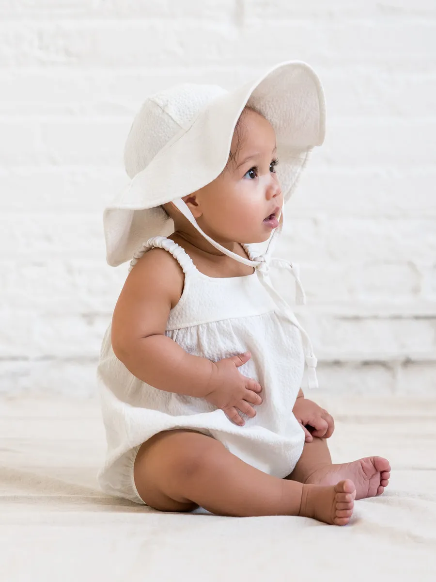 Seersucker Sun Hat - Coconut