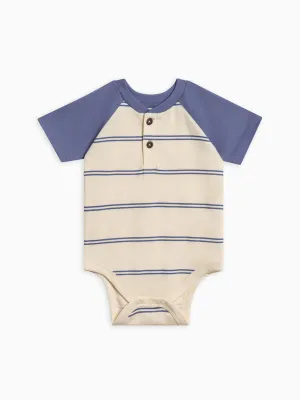 Sosa Raglan Henley Bodysuit - Sole Stripe / Marino