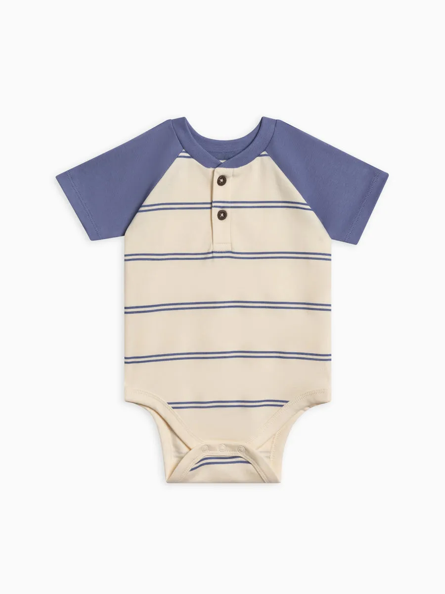 Sosa Raglan Henley Bodysuit - Sole Stripe / Marino