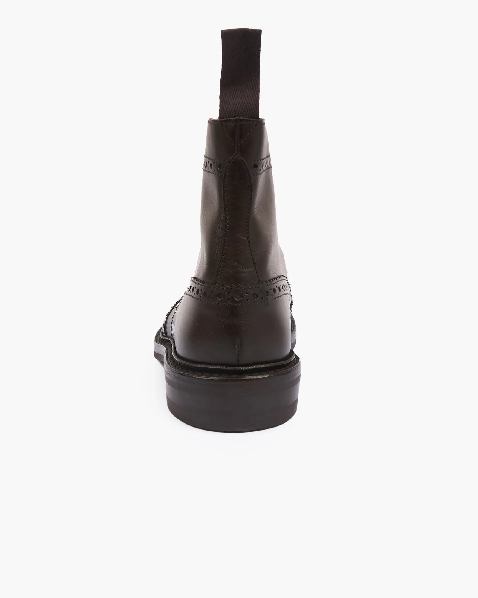 Trickers Stow Country Brogue Derby Boot - Espresso Burnished / Dainite Sole